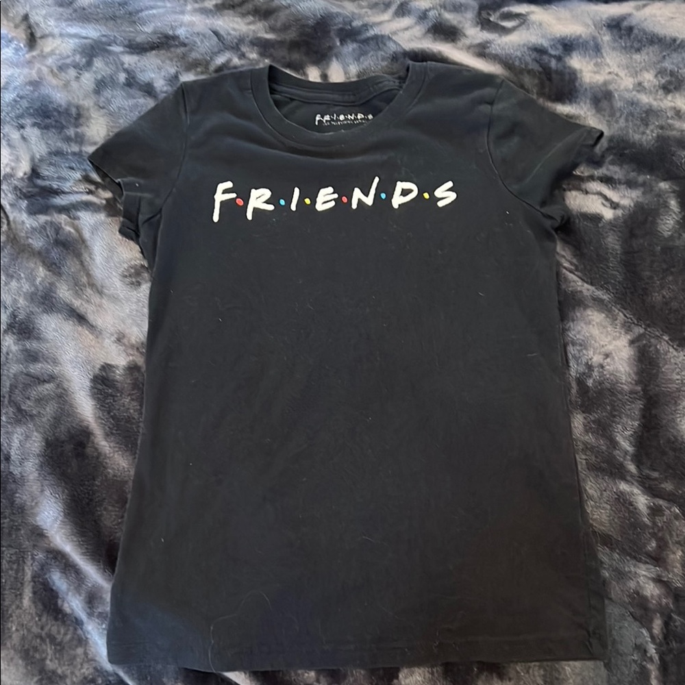 FRIENDS Black Short Sleeve Tee Iconic Logo Girls Sz 10/12